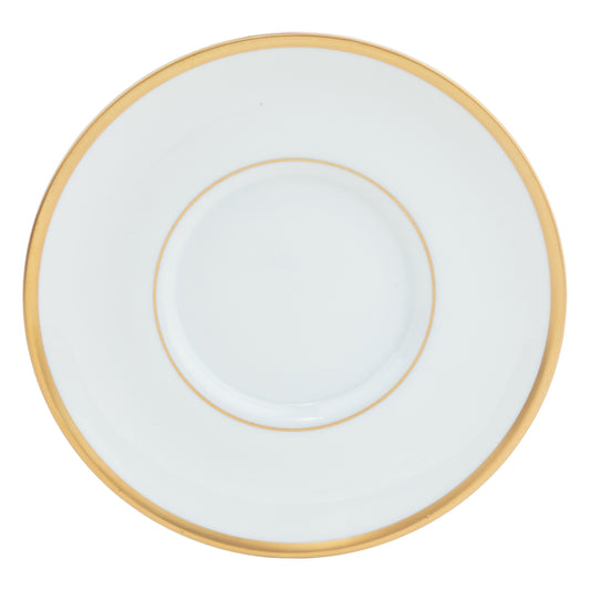 Signature Gold Can Teacup Saucer - Ultra White (No Monogram)
