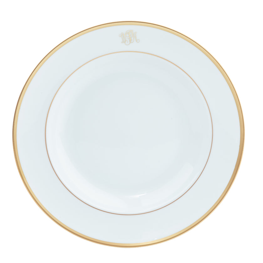 Signature Monogram Gold Salad Plate - Ultra White