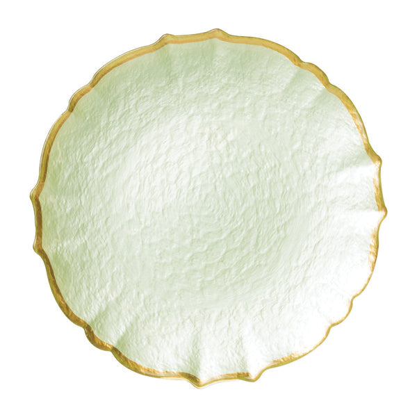 Baroque Glass Charger - Pistachio