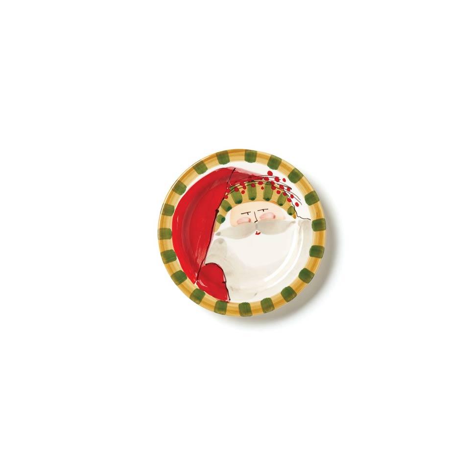 Old St. Nick Round Salad Plate - Striped Hat