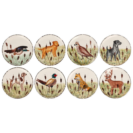 Wildlife Assorted Canape Plates - Set/8