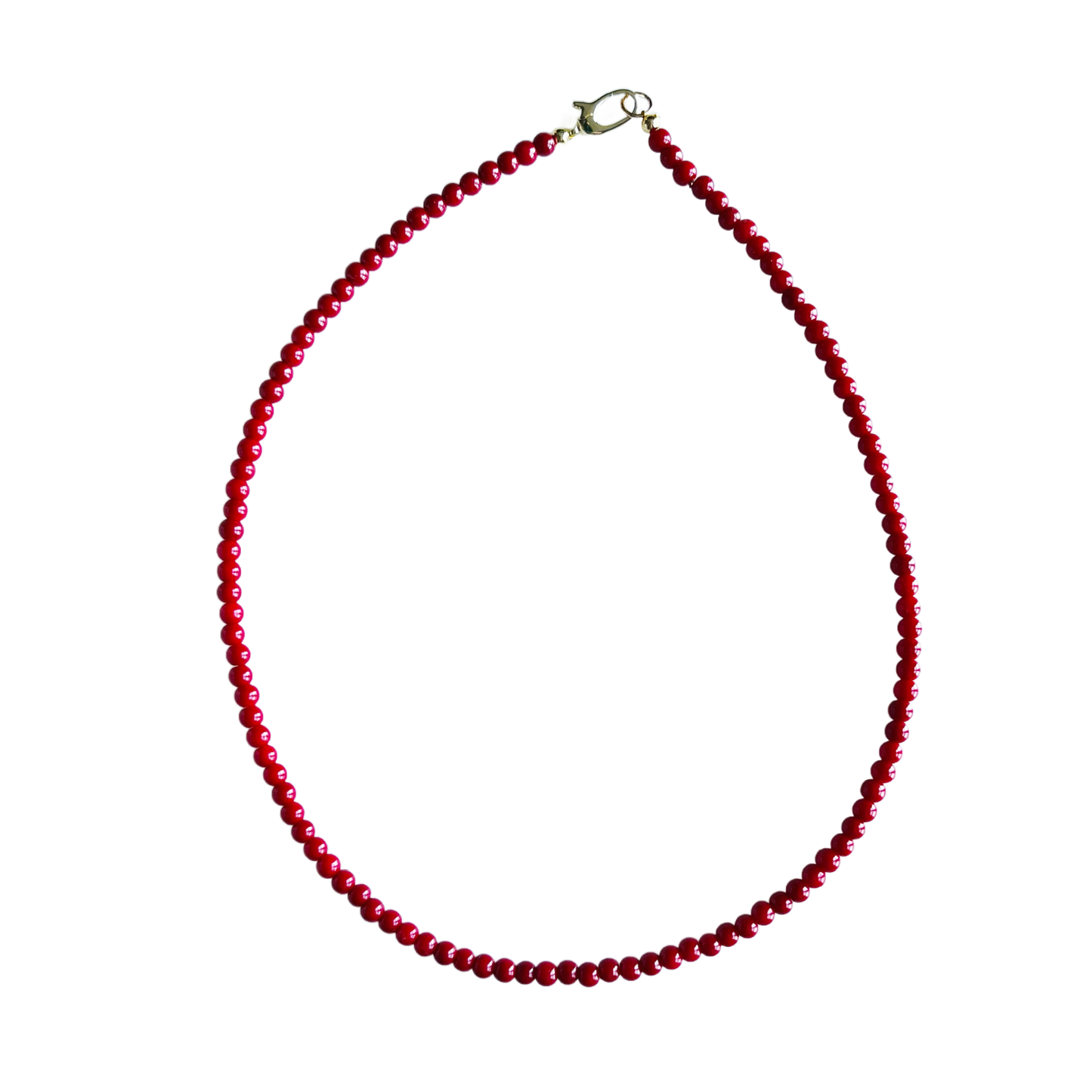 Dainty Gumball Gemstone Necklace : Hot Pink