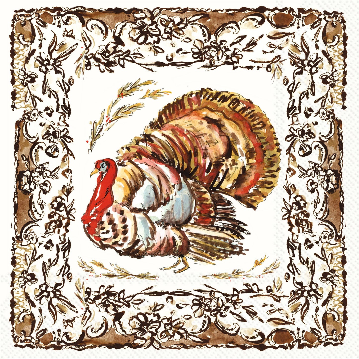 Turkey Collection Paper Lunch Napkins Rosanne Beck - 20 Ct