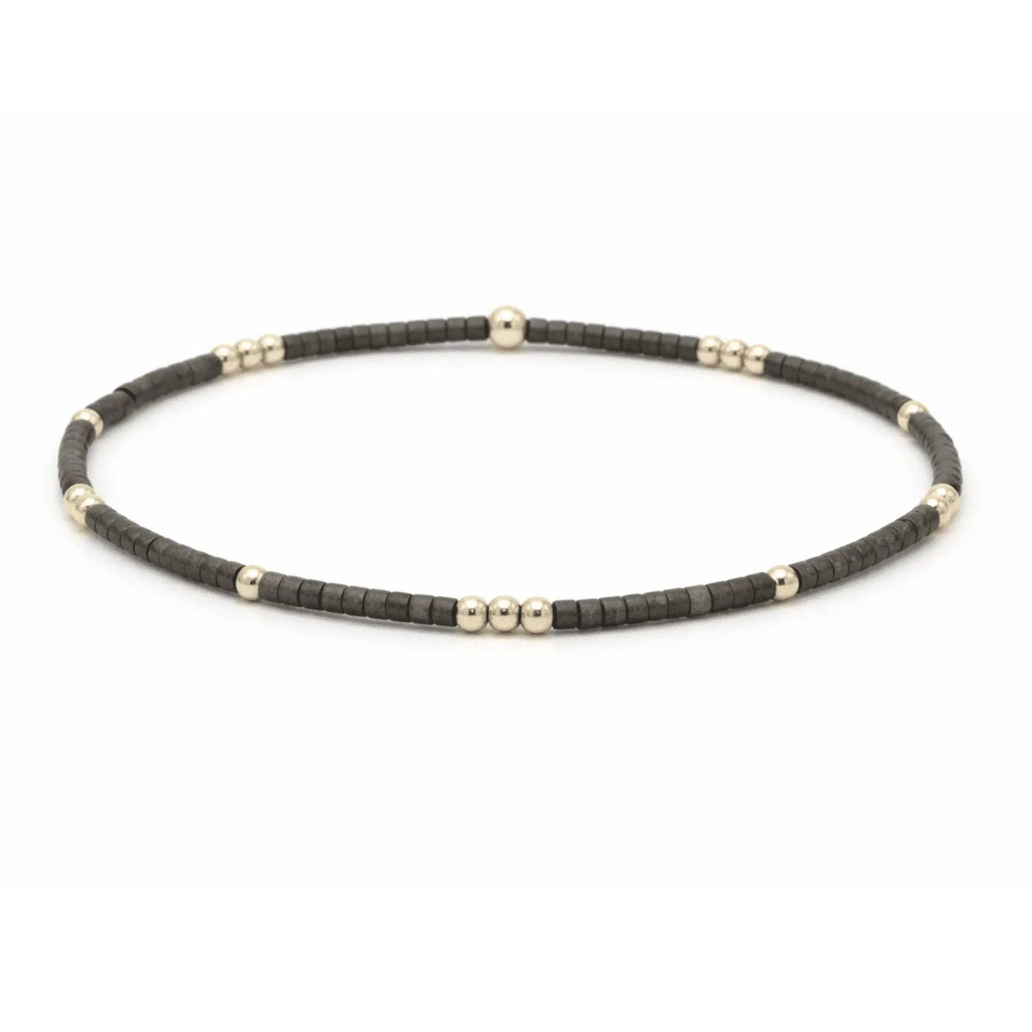 2mm Newport Graphite + Gold Filled Waterproof Bracelet - 6.5"