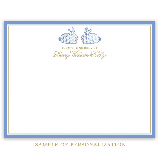 Blue Herend Bunny Stationery Set