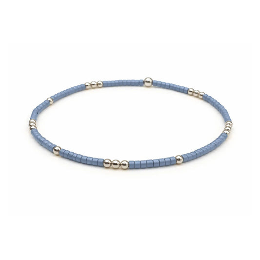 2mm Newport Denim Blue + Gold Filled Waterproof Bracelet - 6.5"