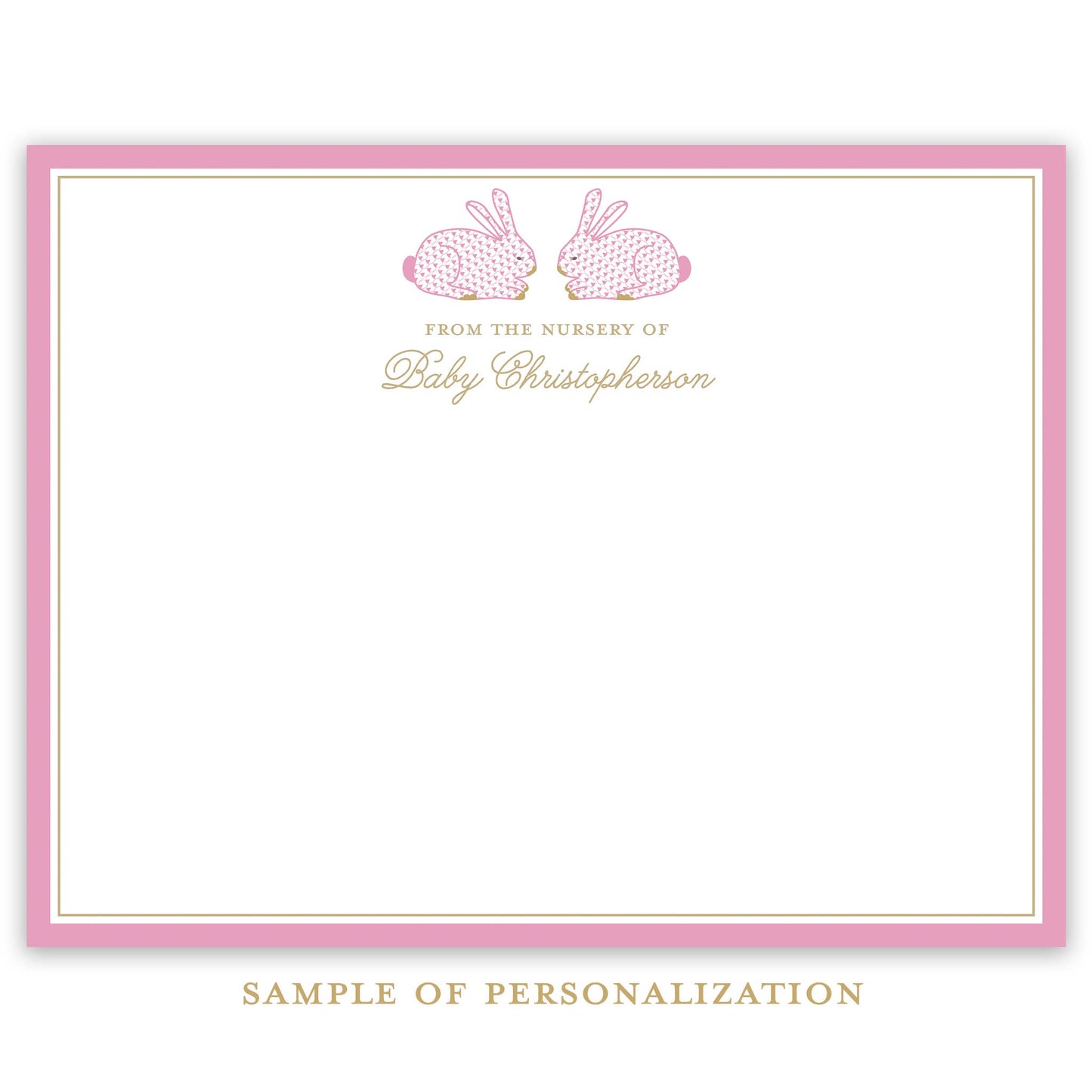 Pink Herend Bunny Stationery Set