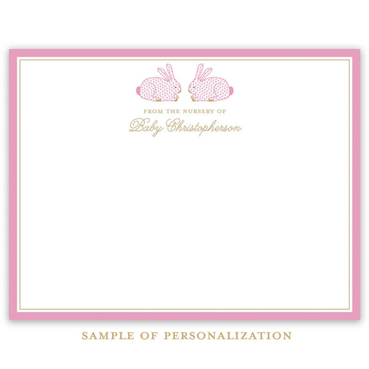 Pink Herend Bunny Stationery Set