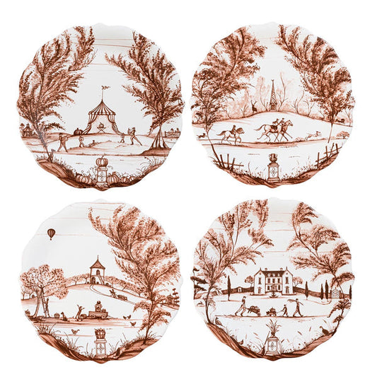Country Estate Party Plate Assorted Set/4 - Harvest