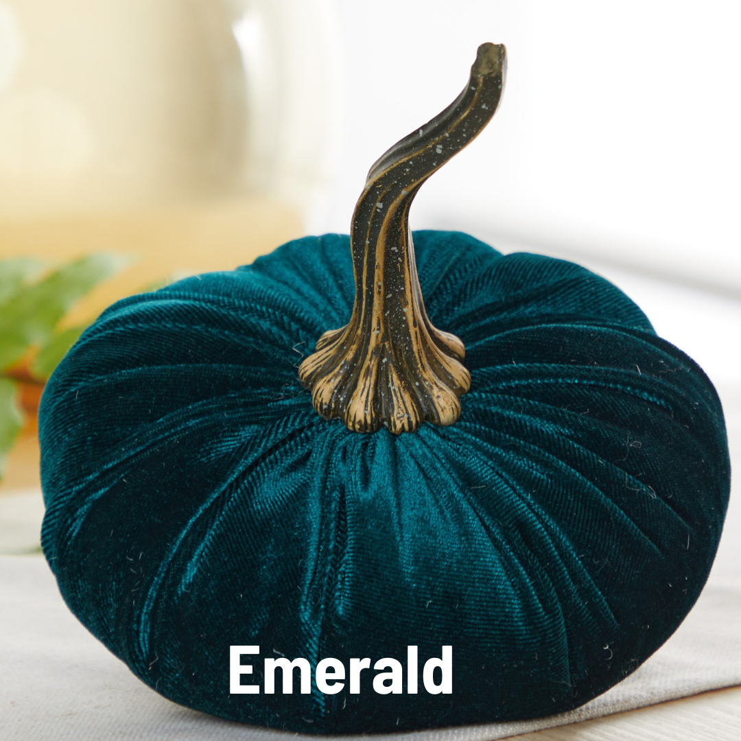 Pumpkin Large Velvet - Slate Blue