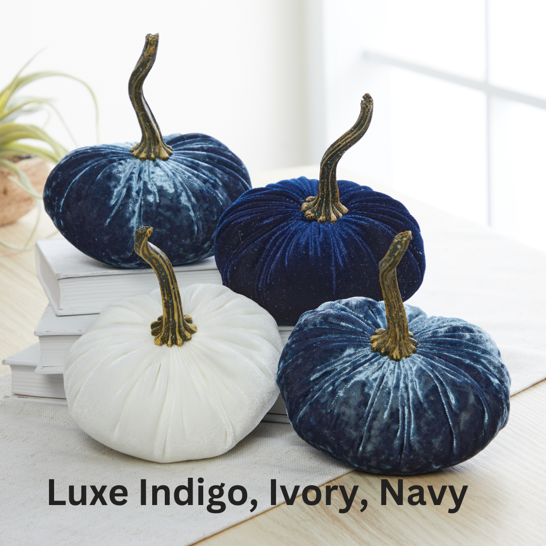Pumpkin Small Velvet - Slate Blue