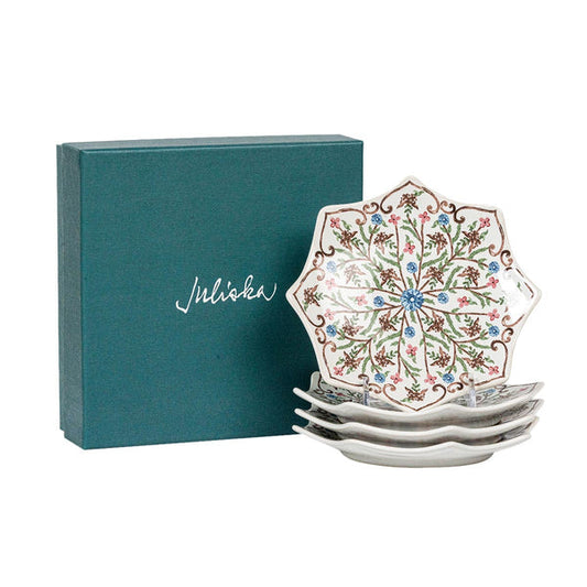 Villa Seville Scalloped Side/Cocktail Plate Set/4 - Chambray
