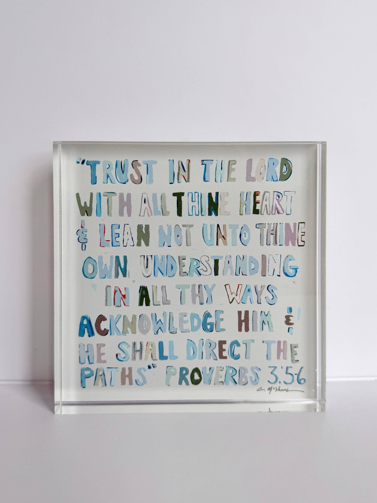 "Proverbs Neutral" Acrylic: Large Shelfie