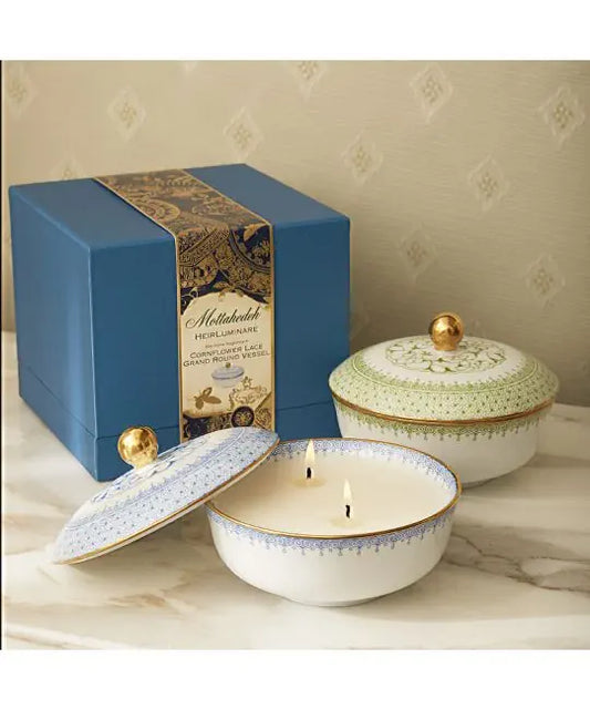 Green Apple Lace Grand Round Box Candle