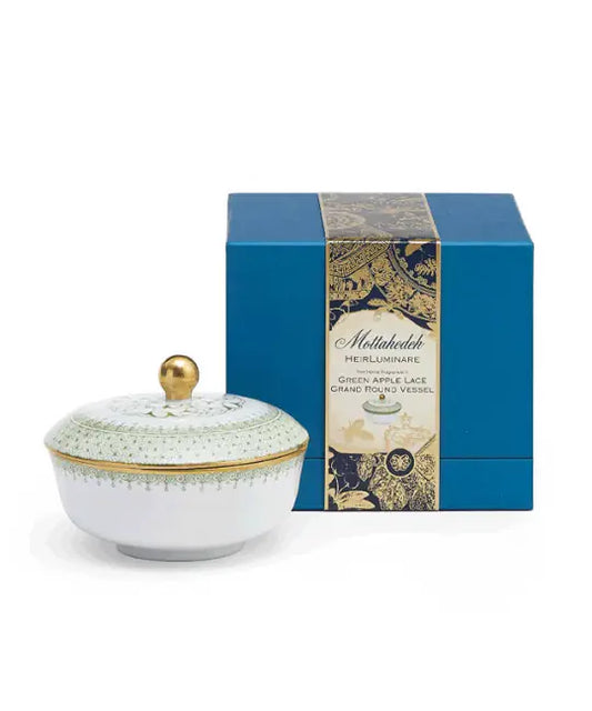 Green Apple Lace Grand Round Box Candle