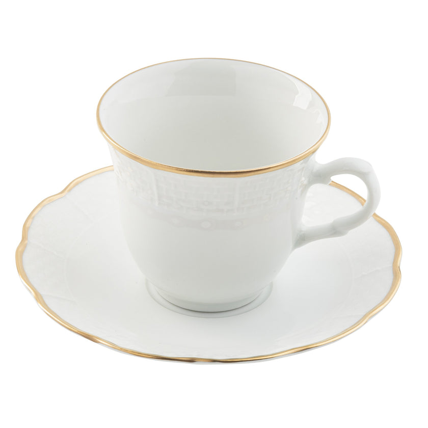 Sea Island Gold Teacup Saucer - Ultra White (No Monogram)