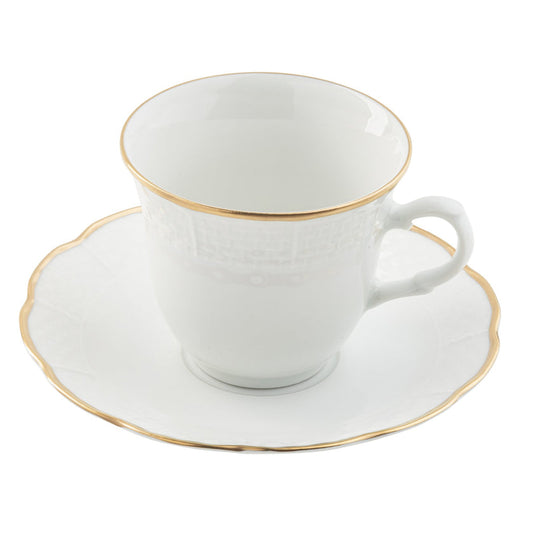 Sea Island Gold Teacup Saucer - Ultra White (No Monogram)