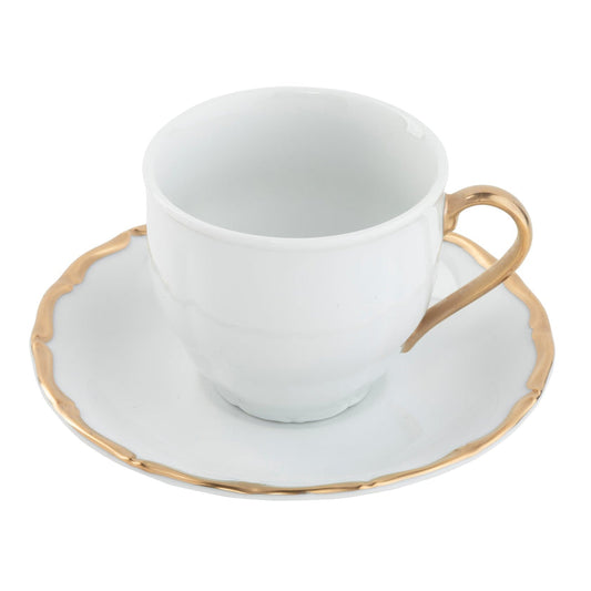 Birmingham Gold Teacup Saucer - Ultra White (No Monogram)