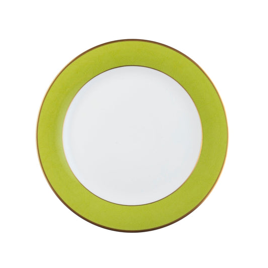 ColorSheen Monogram Apple Green Gold Salad Plate - Ultra White