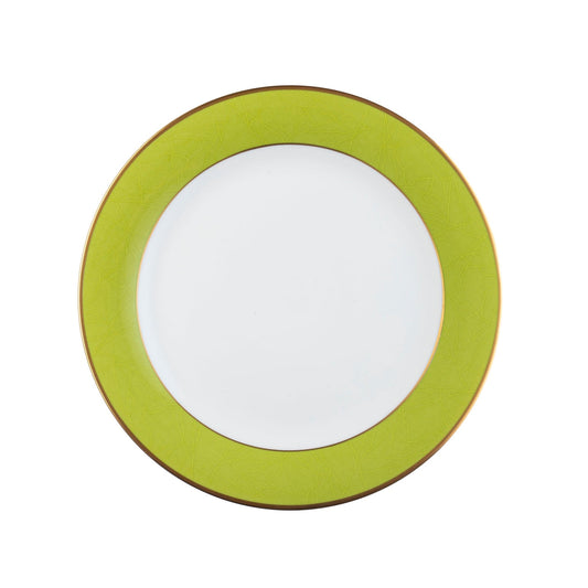 ColorSheen Apple Green Gold Salad Plate - Ultra White (No Monogram)