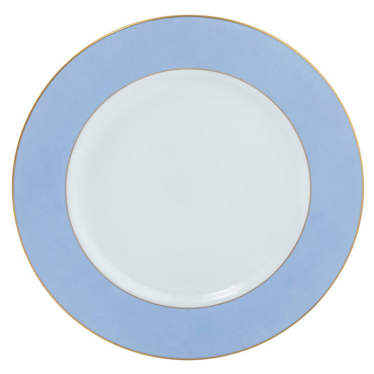 ColorSheen Light Blue Gold Dinner Plate - Ultra White (No Monogram)