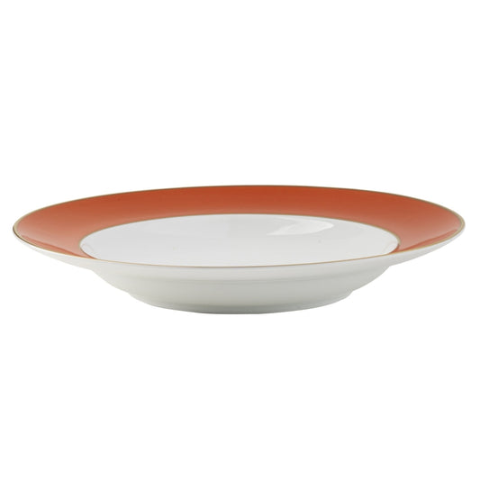 ColorSheen Orange Gold Soup Plate - Ultra White