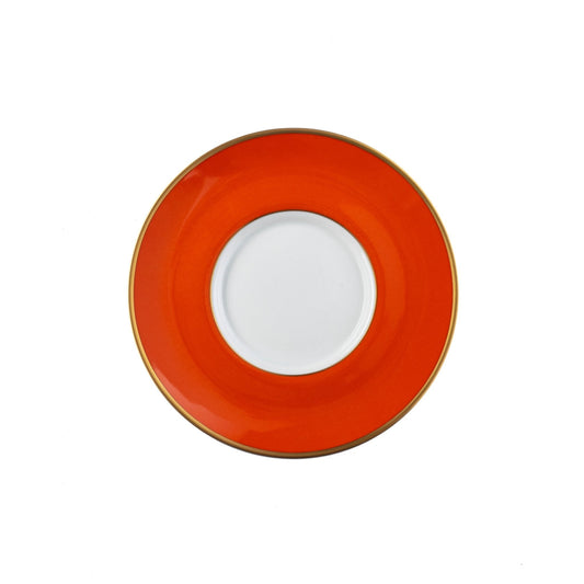 ColorSheen Orange Gold Teacup Saucer - Ultra White