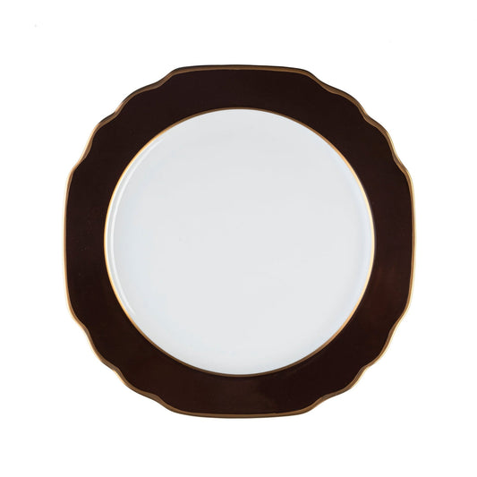 Georgian Colorsheen Chocolate - Gold Banding- Dinner Plate - Ultra White (No Monogram)