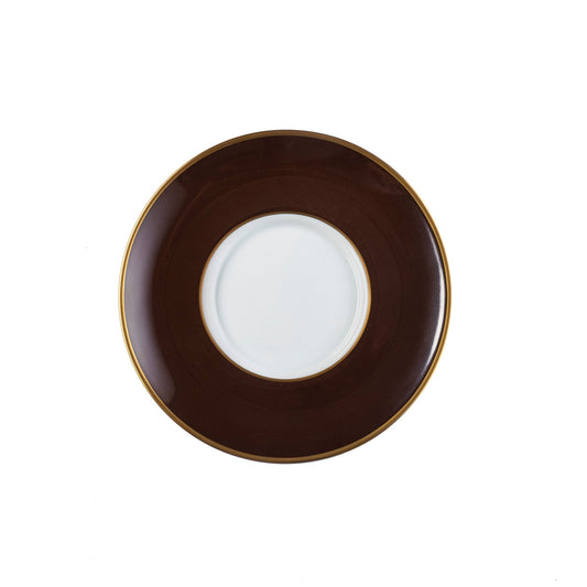 Georgian Colorsheen Chocolate - Gold Banding- Teacup Saucer - Ultra White (No Monogram)