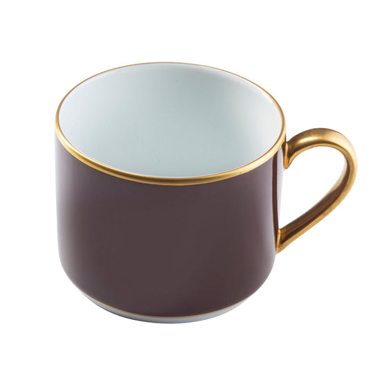Georgian Colorsheen Chocolate - Gold Banding- Teacup Saucer - Ultra White (No Monogram)