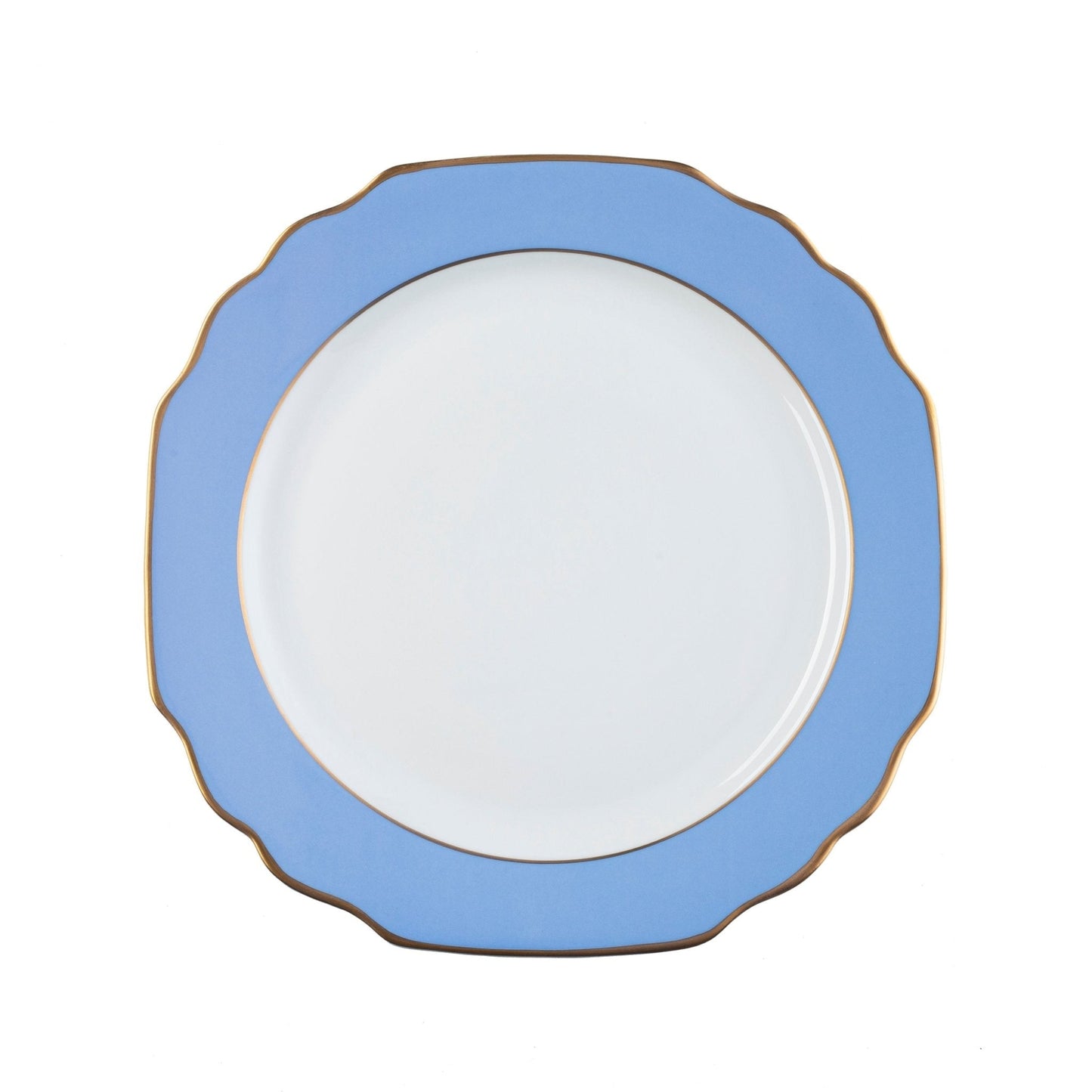 Georgian Colorsheen Light Blue - Gold Banding - Salad Plate - Ultra White (No Monogram)
