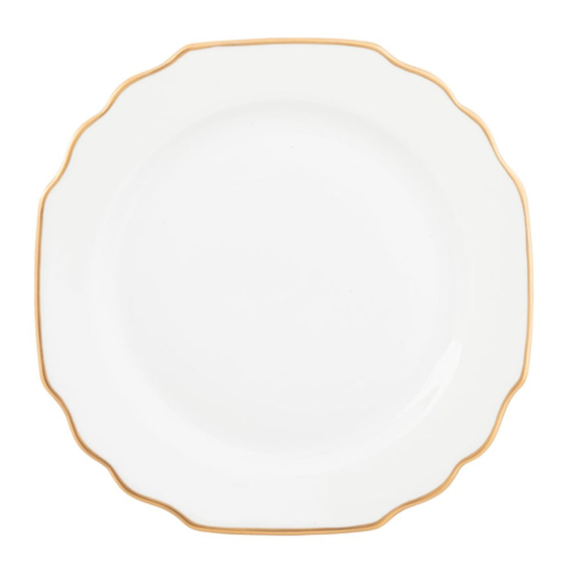 Georgian Gold Monogram Bread & Butter Plate - Ultra White