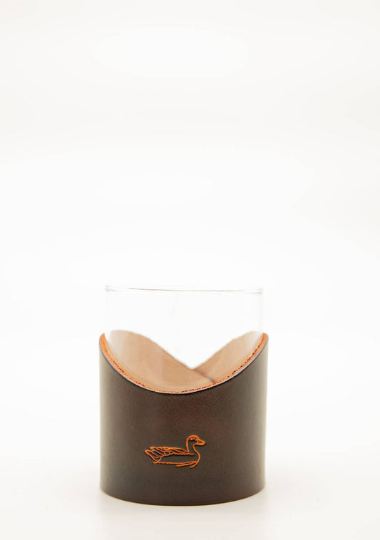 Leather Rocks Glass - Floating Duck