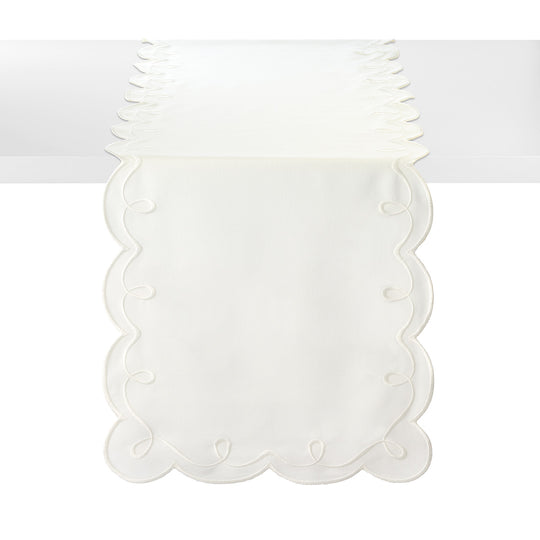Ribbon Twirl 21" Napkin Set/4 - White
