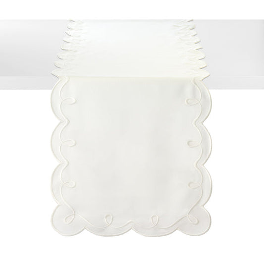Ribbon Twirl 21" Napkin Set/4 - White
