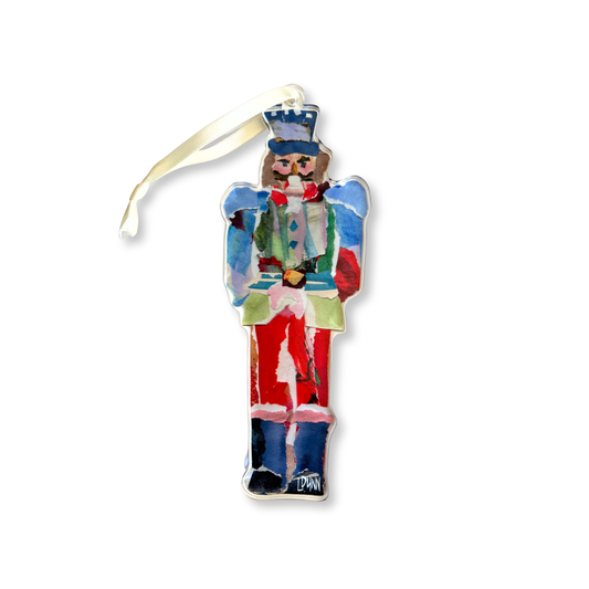Nutcracker Acrylic Ornament - Blue
