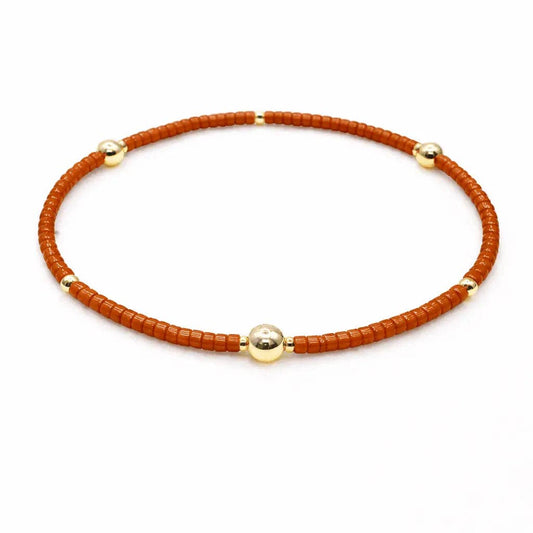 Game Day - Burnt Orange & Gold Filled Bracelet