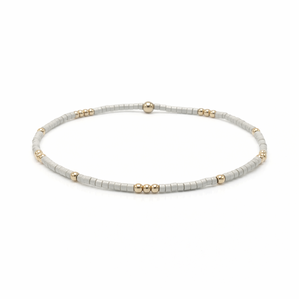 2mm Newport Champagne + Gold Filled Waterproof Bracelet - 6.5"