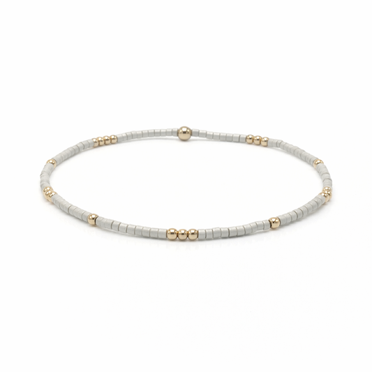 2mm Newport Champagne + Gold Filled Waterproof Bracelet - 6.5"