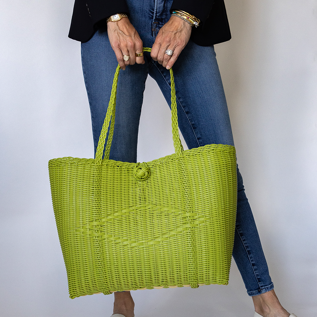 Medium Tote -  Solid Pear Green