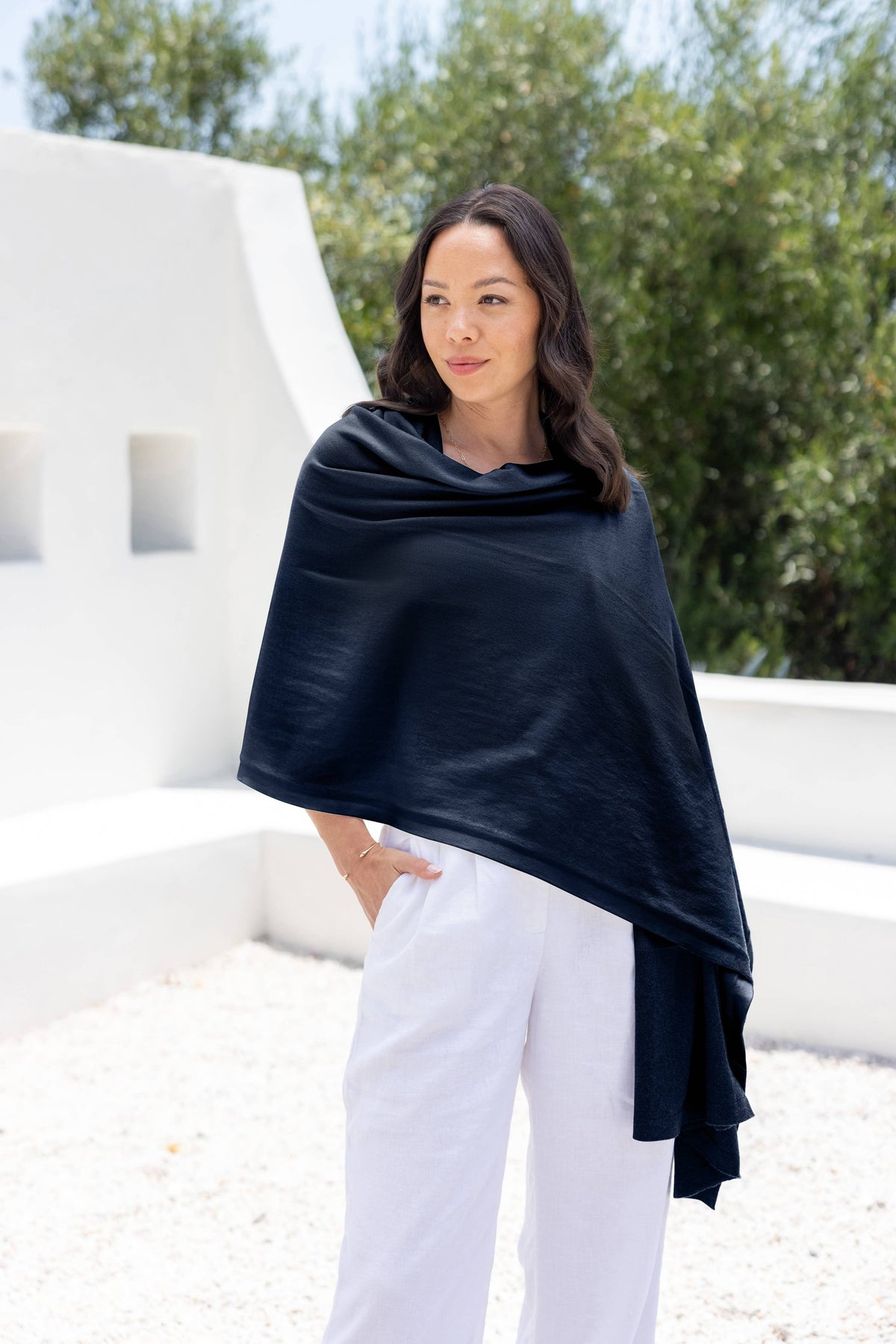Dreamsoft Organic Cotton Travel Scarf - Oxford Blue