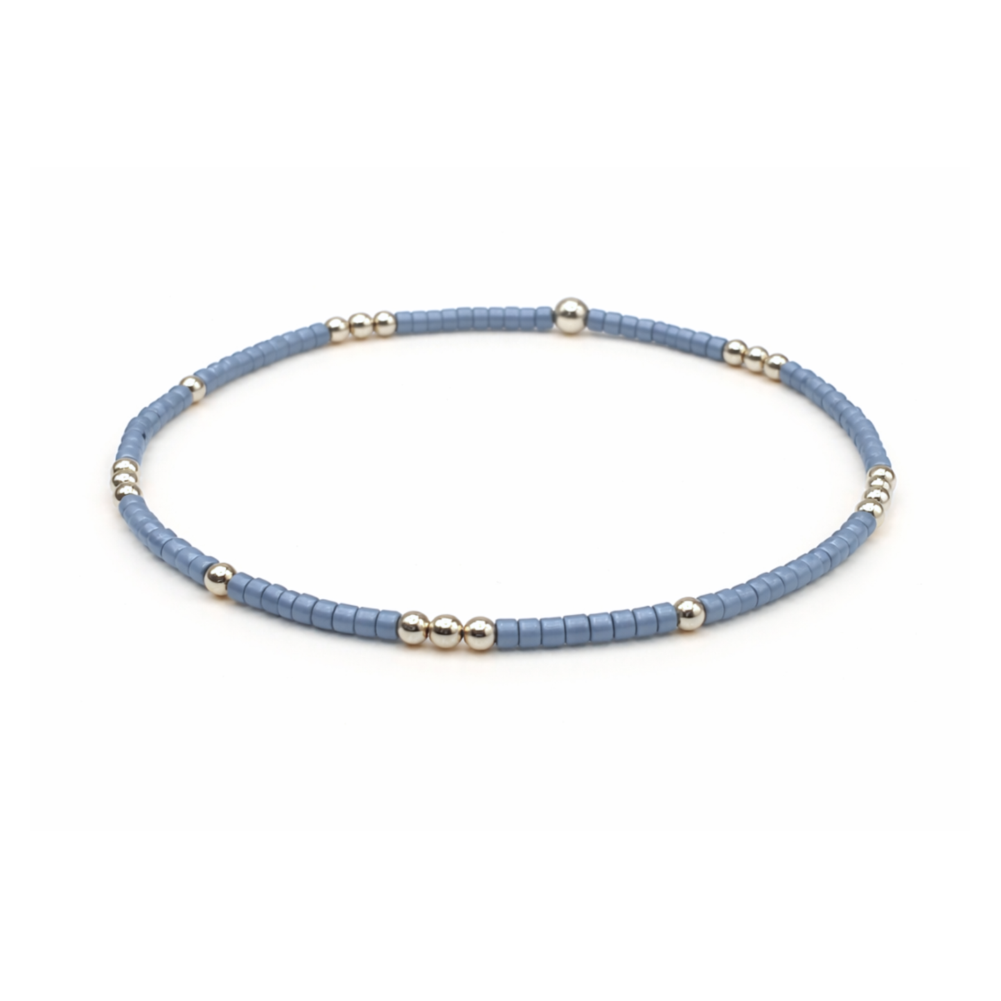 2mm Newport Denim Blue + Gold Filled Waterproof Bracelet - 6.5"