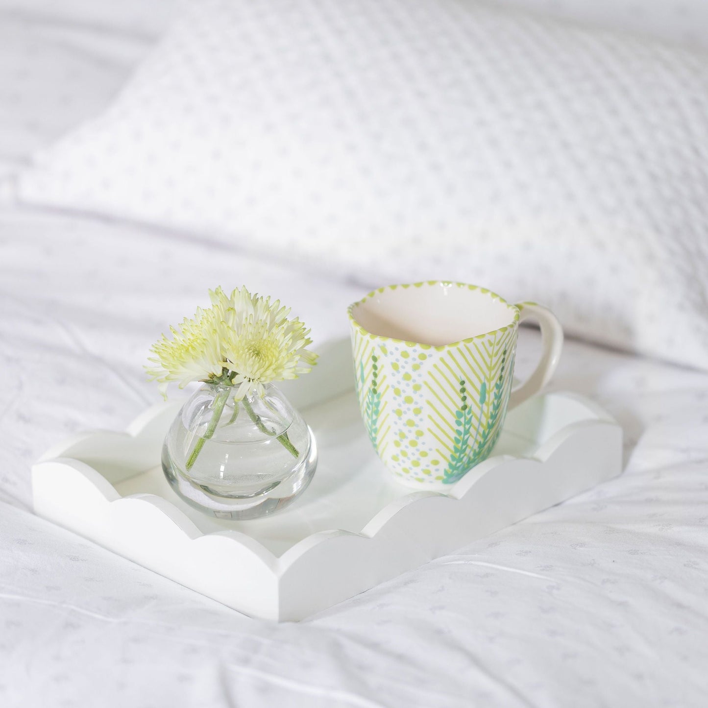 Small Scalloped Tray - White