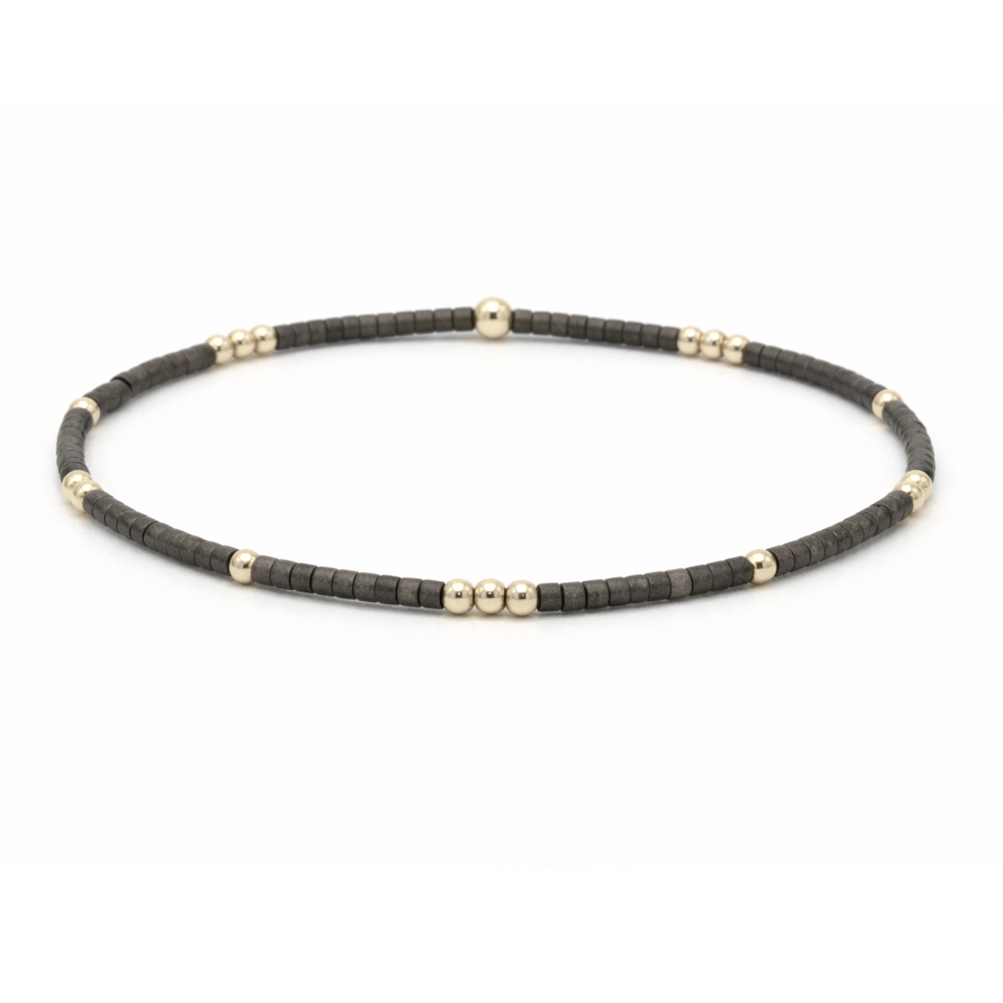 2mm Newport Graphite + Gold Filled Waterproof Bracelet - 6.5"