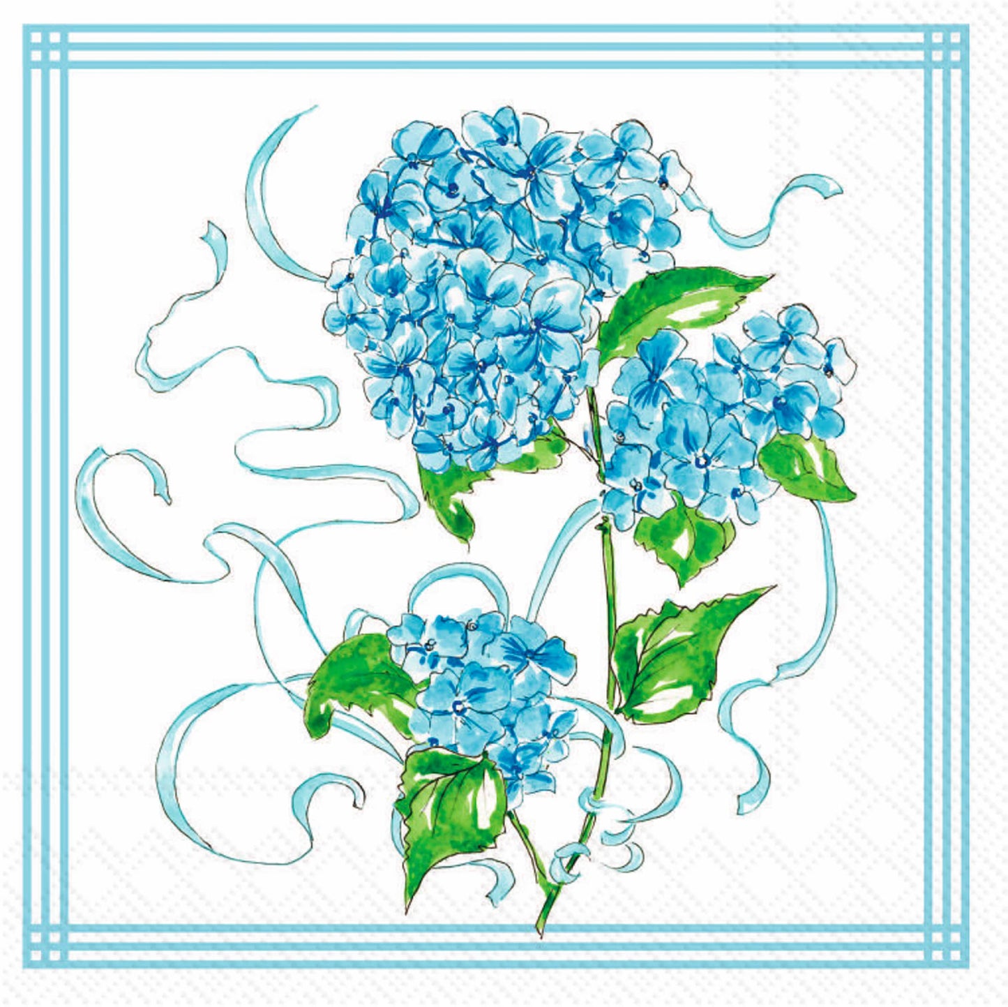 Hydrangea Allover Paper Cocktail Napkins - 20 Ct