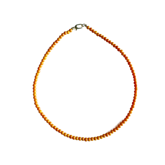 Dainty Gumball Gemstone Necklace : Light Orange
