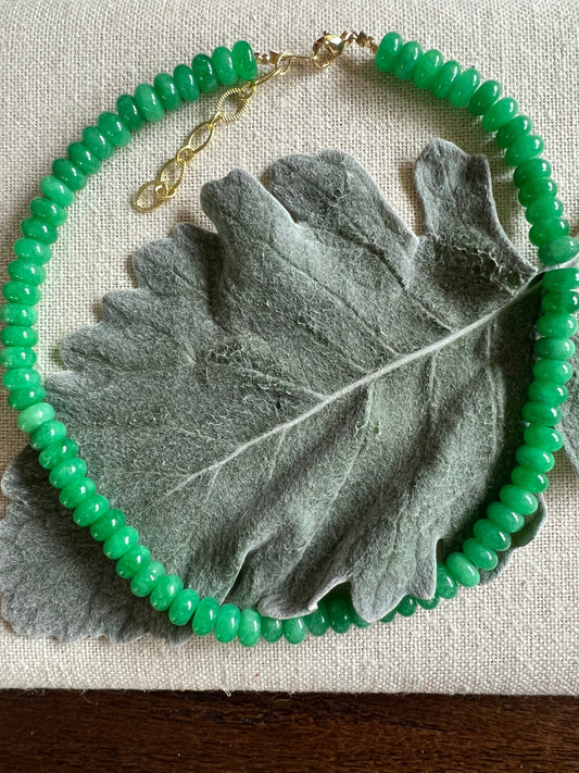 Lilly Gemstone Necklace 8mm - Green