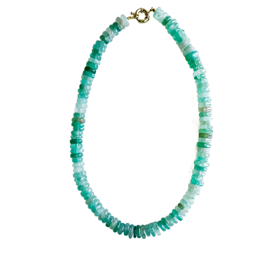 Isla Quartz Gemstone Necklace: Seaglass Green Quartz