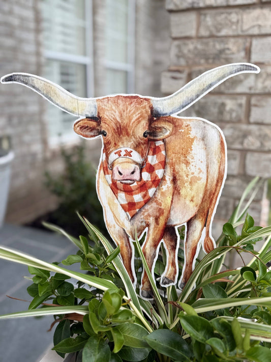 Lonestar Longhorn Garden Stake