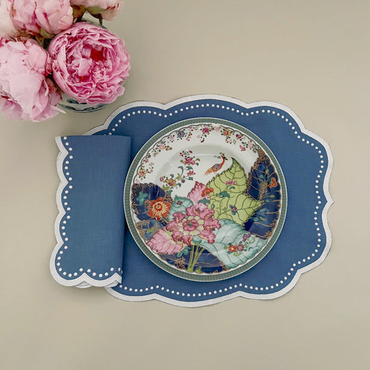 Wide Border Dots Placemat - Blue